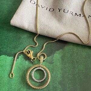 David Yurman Gold Diamond Mobile Circle Necklace